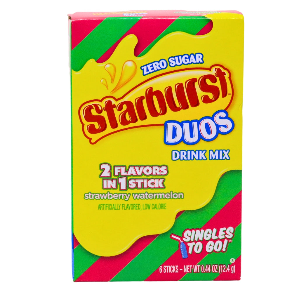 Starburst Duos Singles to Go Strawberry Watermelon Drink Mix - 12.4g-Starburst-Flavored water-Watermelon candy