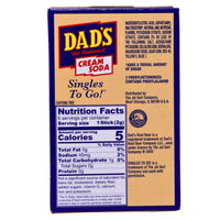 Dad's Old Fashioned Singles To Go Cream Soda Nutrition Facts Ingredientsa-Flavored water-Dad's Old Fashioned-cream soda