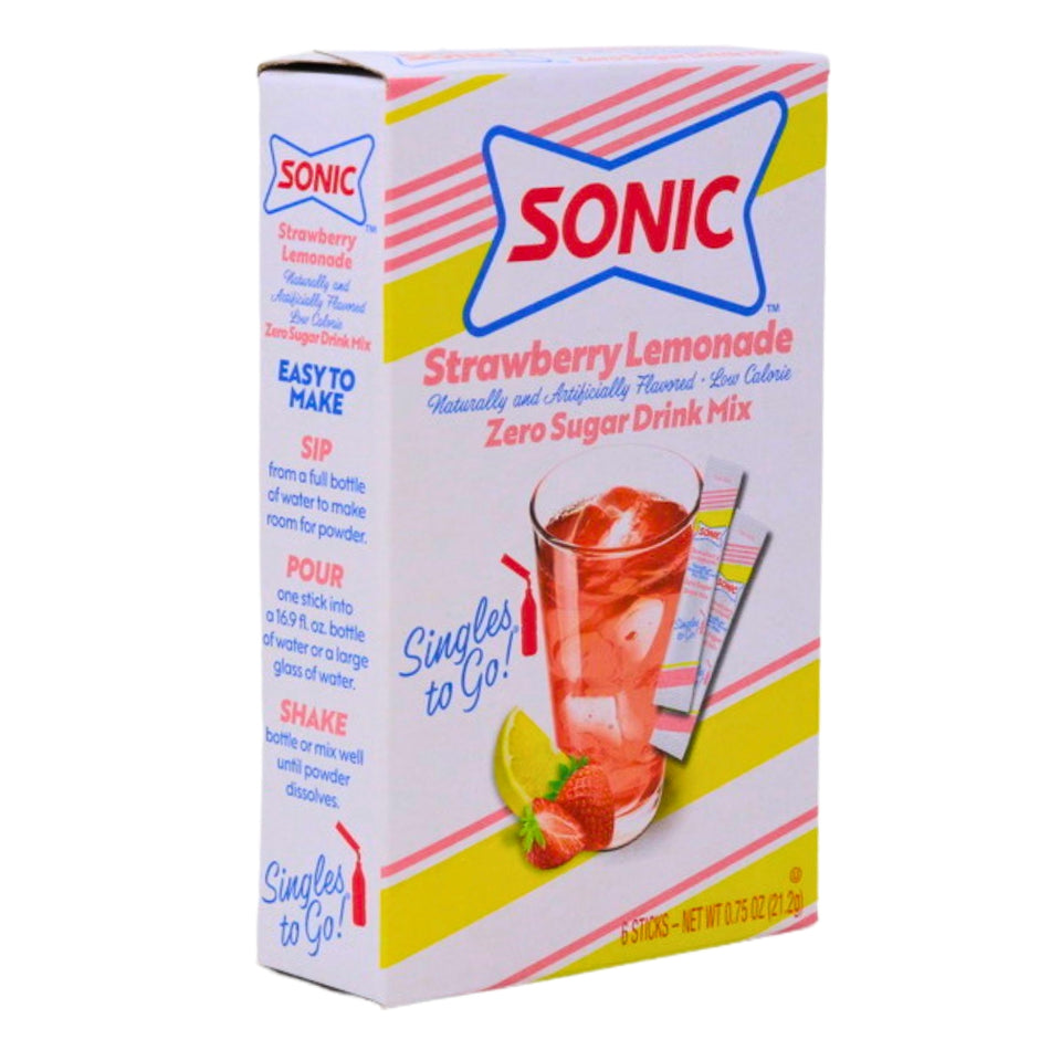 Sonic Strawberry Lemonade Zero Sugar Singles To-Go Drink Mix