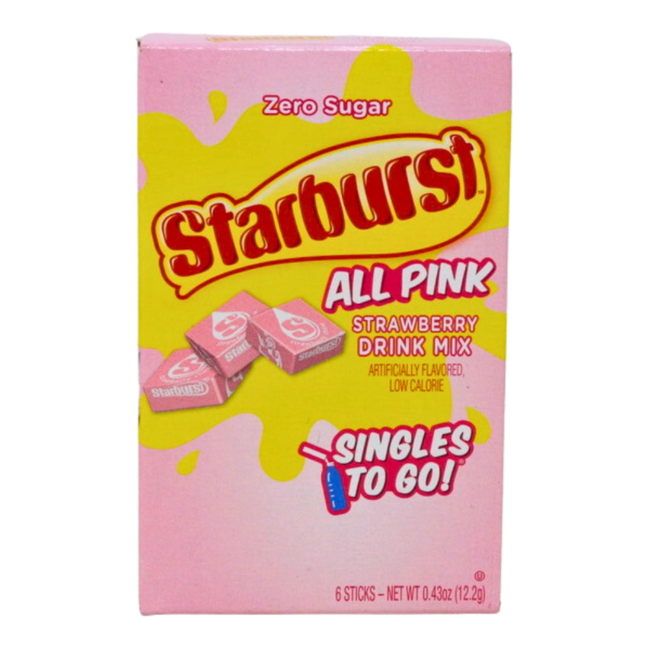 Starburst Singles To Go Drink Mix-All Pink Starburst-pink starburst-flavored water