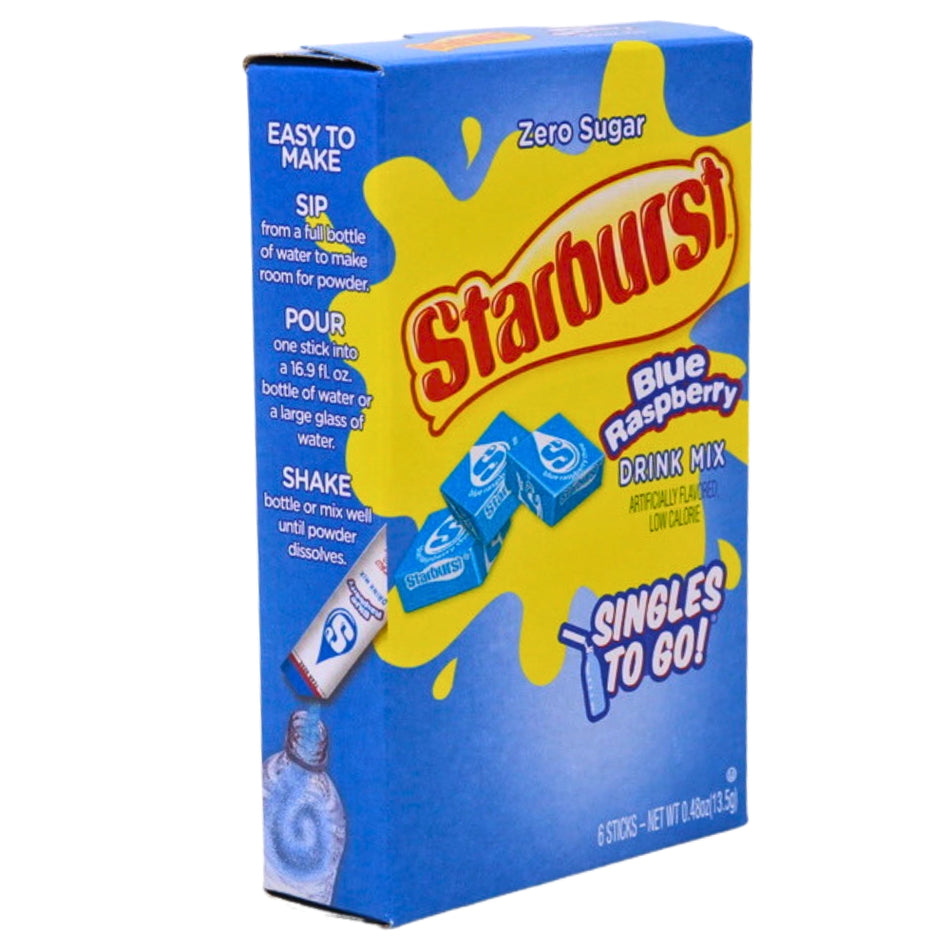 Starburst Singles To Go Drink Mix-Blue Raspberry-Blue Raspberry-Flavored water-Starburst candy