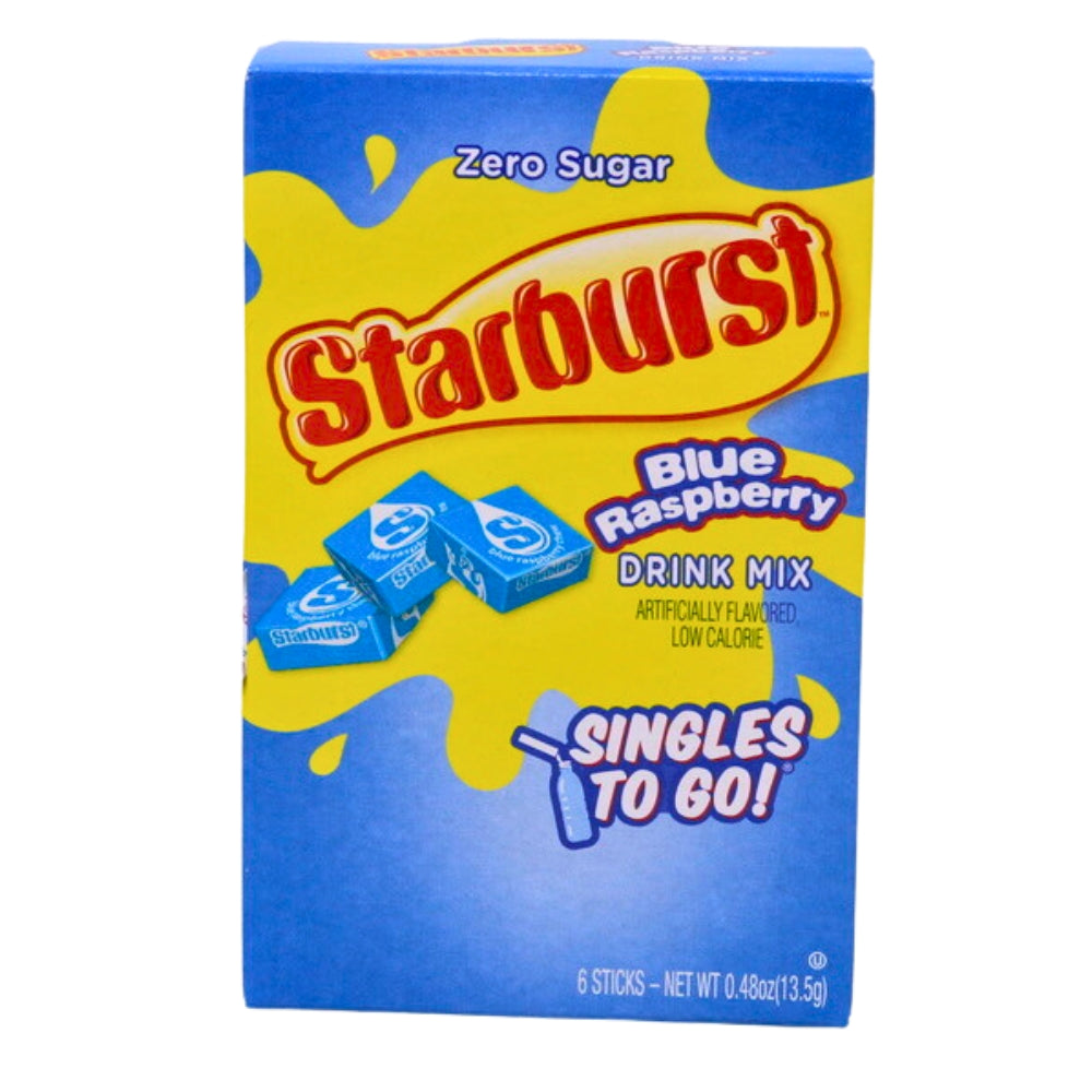 Starburst Singles To Go Drink Mix-Blue Raspberry – Candy Funhouse US
