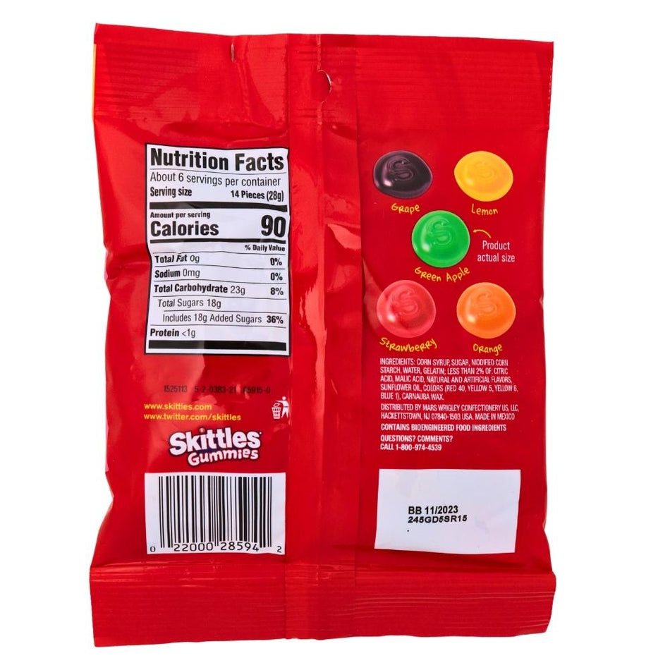 Skittles Gummies Original - 5.8oz Nutrition Facts Ingredients, Skittles Gummies Original, Chew the Rainbow, Fruity gummy goodness, Carnival of taste, Mini flavor adventure, Vibrant fruit essence, Burst of fun, Share the joy, Chewy delight, Colorful gummy magic, skittles candy, skittles gummies, skittles smoothies
