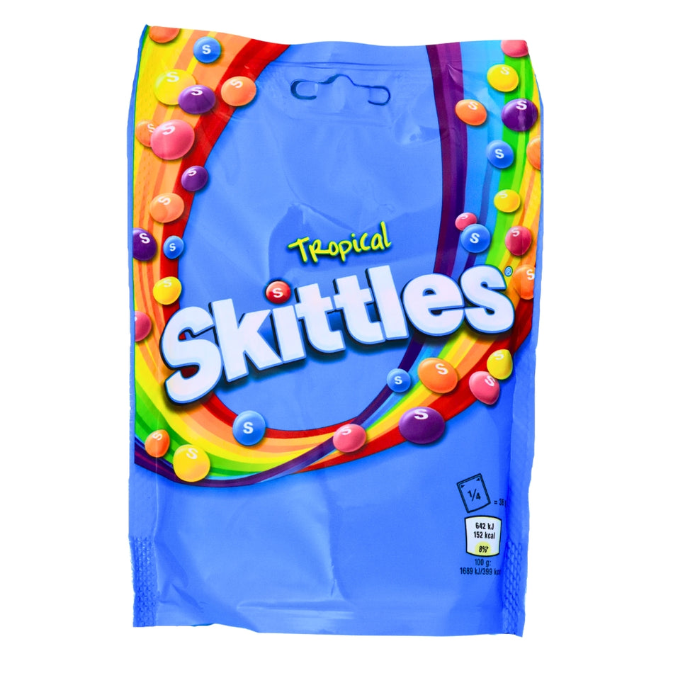 Skittles Tropical (UK)- 152g -Tropical Skittles - British Candy 