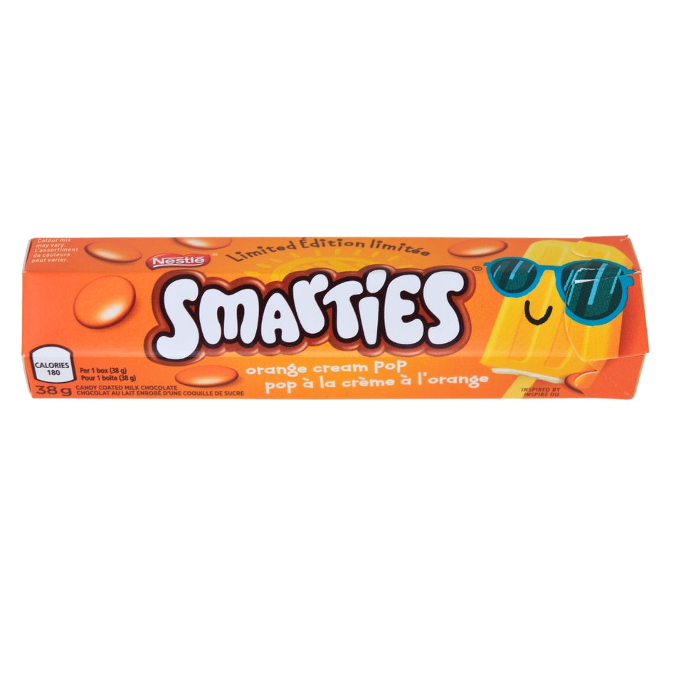Smarties Orange Cream Pop - 38g -Canadian Candy - Canadian Smarties - Chocolate Orange