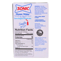 Sonic Ocean Water Zero Sugar Singles To-Go Drink Mix - Nutrition Facts Ingredients