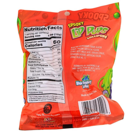 Spooky Lip Pop - .56oz Nutrition Facts Ingredients