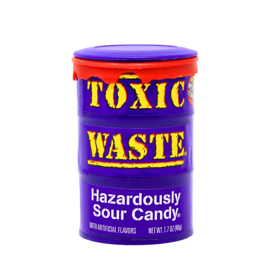 Toxic Waste Sour Candy Drum - 1.7oz, Toxic Waste Sour Candy Drum, Mouth-puckering adventure, Intensely sour candies, Tangy flavor symphony, Mind-boggling flavors, Rollercoaster of sensations, Sweet and sour balance, toxic waste, toxic waste candy, sour candy