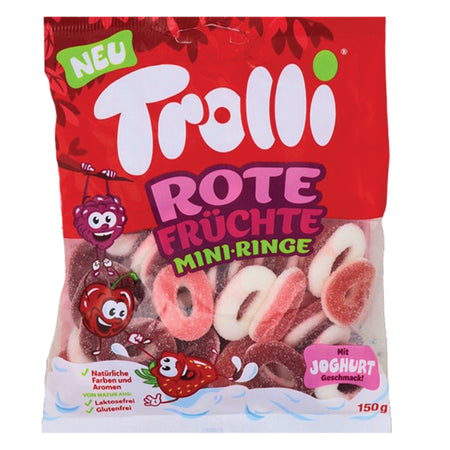 Trolli Mini Rings Red Fruits - 150g (Germany)-Trolli-gummy rings-Red candy