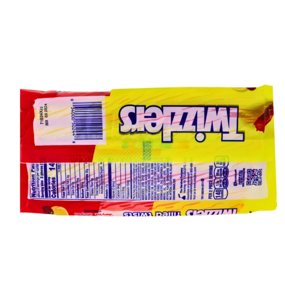 TWIZZLERS Filled Bites Sweet & Sour Cherry Kick Citrus Punch Candy, 8 oz bag