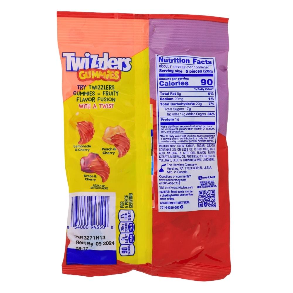 Twizzlers Gummies - 7oz Nutrition Facts Ingredients, Twizzlers Gummies, Fruity frenzy, Squishy and chewy treats, Bursting with flavor, Vibrant fruit sensations, Juicy explosion, Zesty citrus zing, Sweet berry bliss, Medley of tastes, Chewy, fruity delight, twizzlers, twizzlers candy, twizzlers licorice, twizzlers gummy, twizzlers gummies