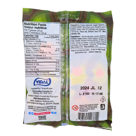 Vidal Turtles Filled Gummies - 142g Nutrition Facts Ingredients