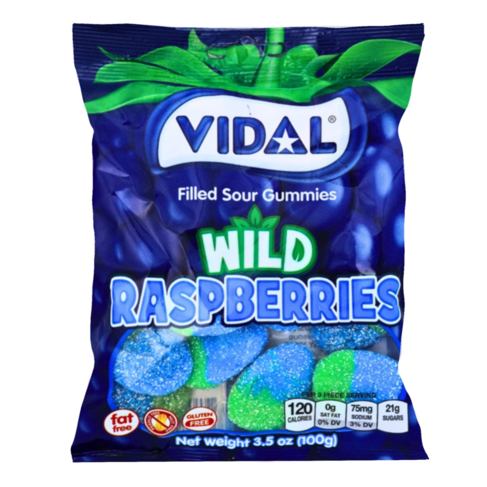 Sour Raspberry Vidal Sour Wild Raspberries - 3.5oz | Candy Funhouse US