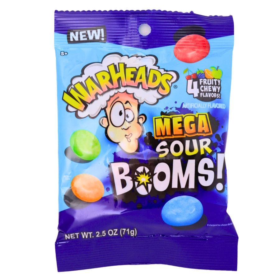 Warheads Sour Boom Fruit Chews 2.5oz Candy Funhouse