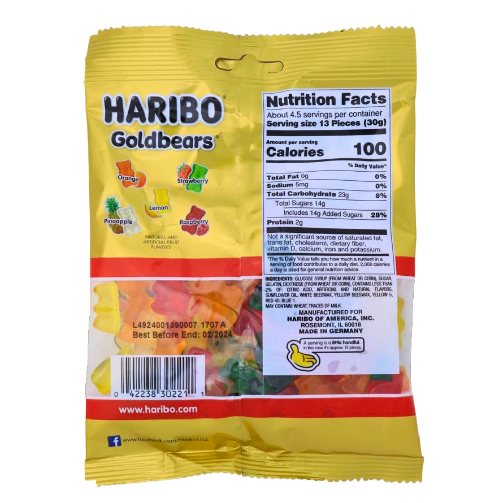 Haribo Gold-Bears Gummi Candy - 5oz ingredients nutrition facts, Haribo Gold-Bears Gummi Candy, sweet adventure, whimsical journey, iconic gummy bears, fruity delight, burst of flavors, vibrant colors, candy wonderland, snacking and decorating, timeless treats, gummy adventure
