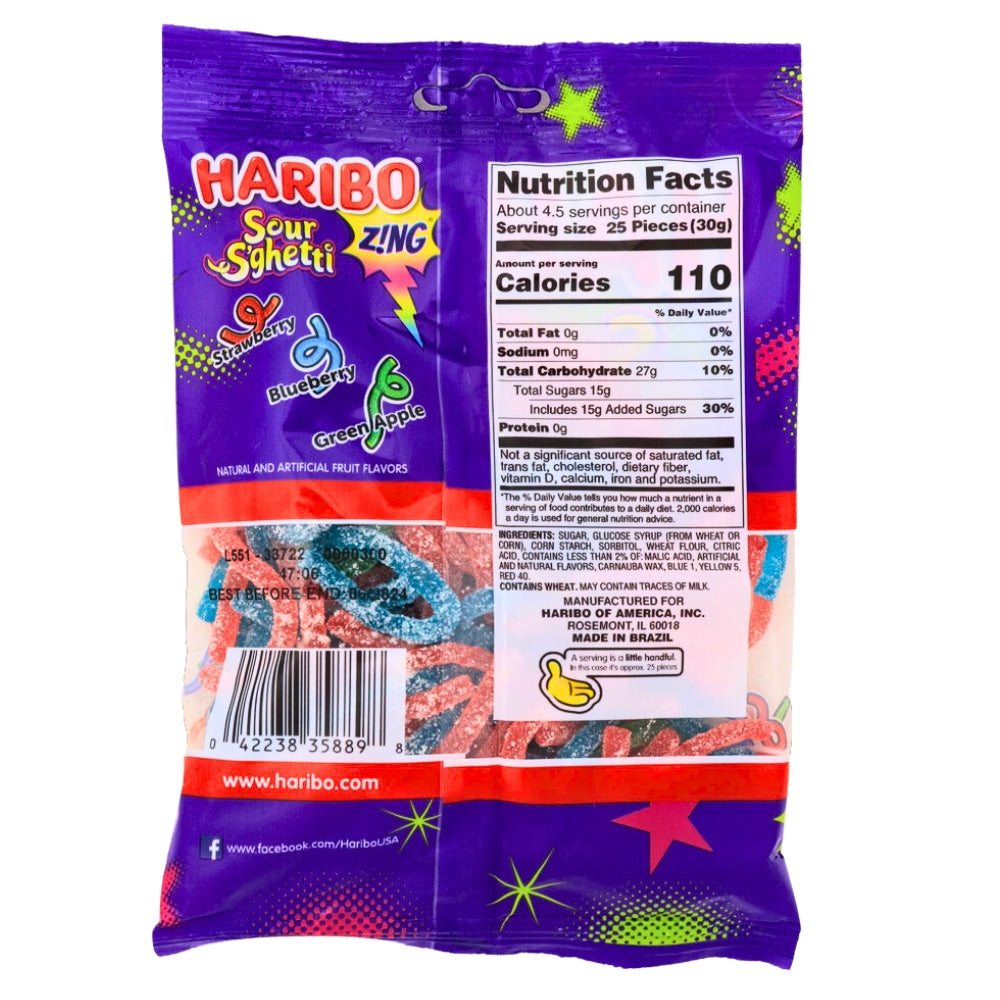 Haribo Sour S'ghetti ingredients nutrition facts, Haribo Sour S'ghetti, Tangy Adventure, Whimsical Gummy Treats, Zesty Twist, Chewy Goodness, Playful Shapes, Sweet and Sour Excitement, Flavor-Packed Journey, Sour Candy Aficionado, Tantalize Your Taste Buds