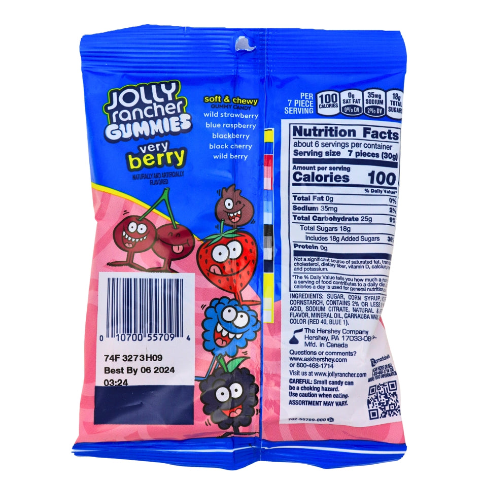 Jolly Rancher Gummies Very Berry - 6.5oz. - Nutrition Facts - Ingredients - Candy Funhouse