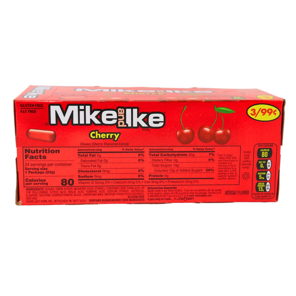 Mike and Ike Cherry - 24pcs ingredients nutrition facts, Mike and Ike Cherry, Cherry-Picked Fun, Bold Cherry Flavor, Sweet Cherry Candy, Chewy Fruit Candies, Fruity Picnic Snacks, Cherry Party Delights, Summer Treats, Cherry Candy Adventure, Mike and Ike Fruit Chews, mike and ike, mike and ike candy, mike and ikes, mike and ikes candy