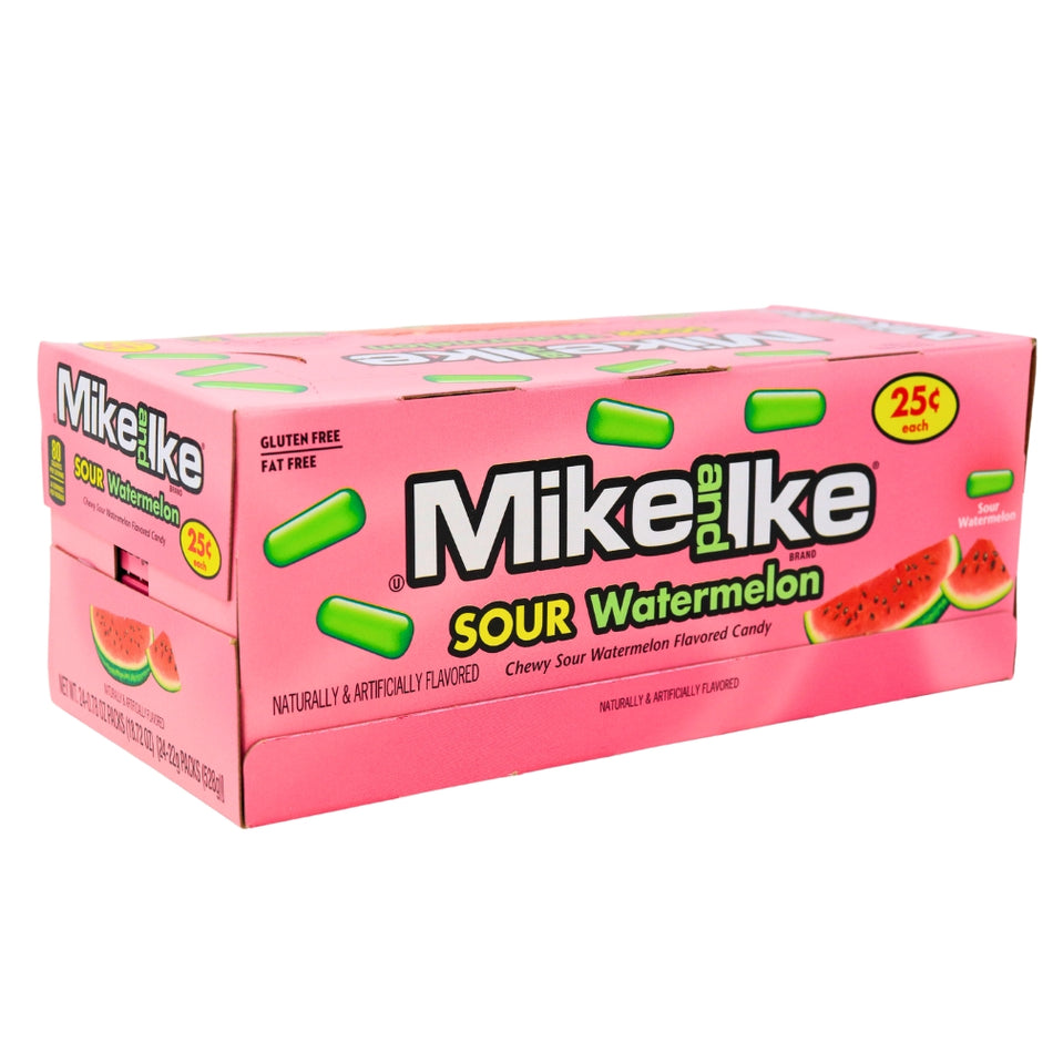 Mike and Ike Sour Watermelon - 24pcs, Mike and Ike Sour Watermelon, Sour candy, Watermelon-flavored candy, Chewy candy, Summertime treats, Sweet and sour candy, Tangy sensation, Picnic candy, Movie night snacks, Watermelon candy, Juicy sweets, Candy Funhouse delights, Fun sour flavors