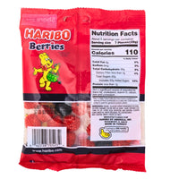 Haribo Berries Gummi Candy - 5oz ingredients nutrition facts, Haribo Berries Gummi Candy, berrylicious, gummy berries, strawberry, raspberry, blueberry, blackberry, gluten-free candy, fat-free candy