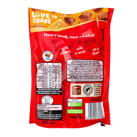 Kit Kat Bites with Lotus Biscoff (UK) - 90g Nutrition Facts Ingredients - Exotic Snacks from Kit Kat!
