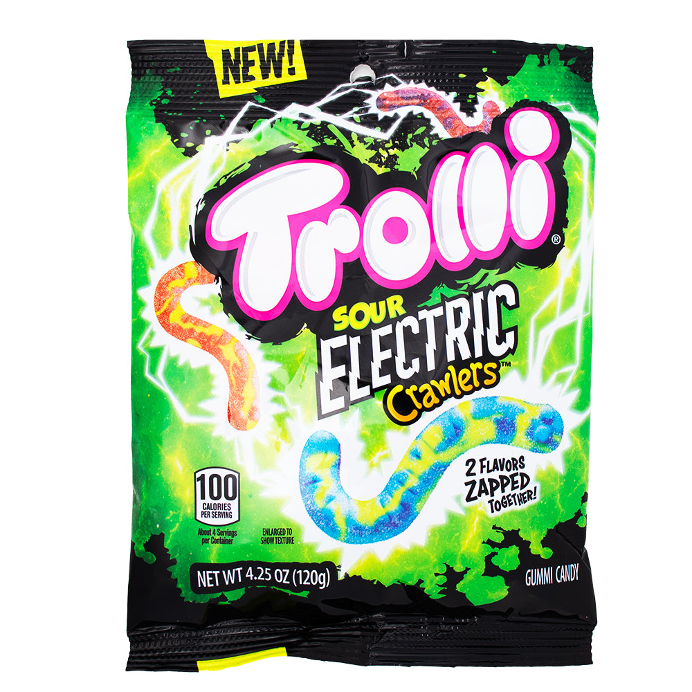 Trolli Sour Electric Crawlers - 4.25oz-Trolli-Sour candy-Gummy worms 