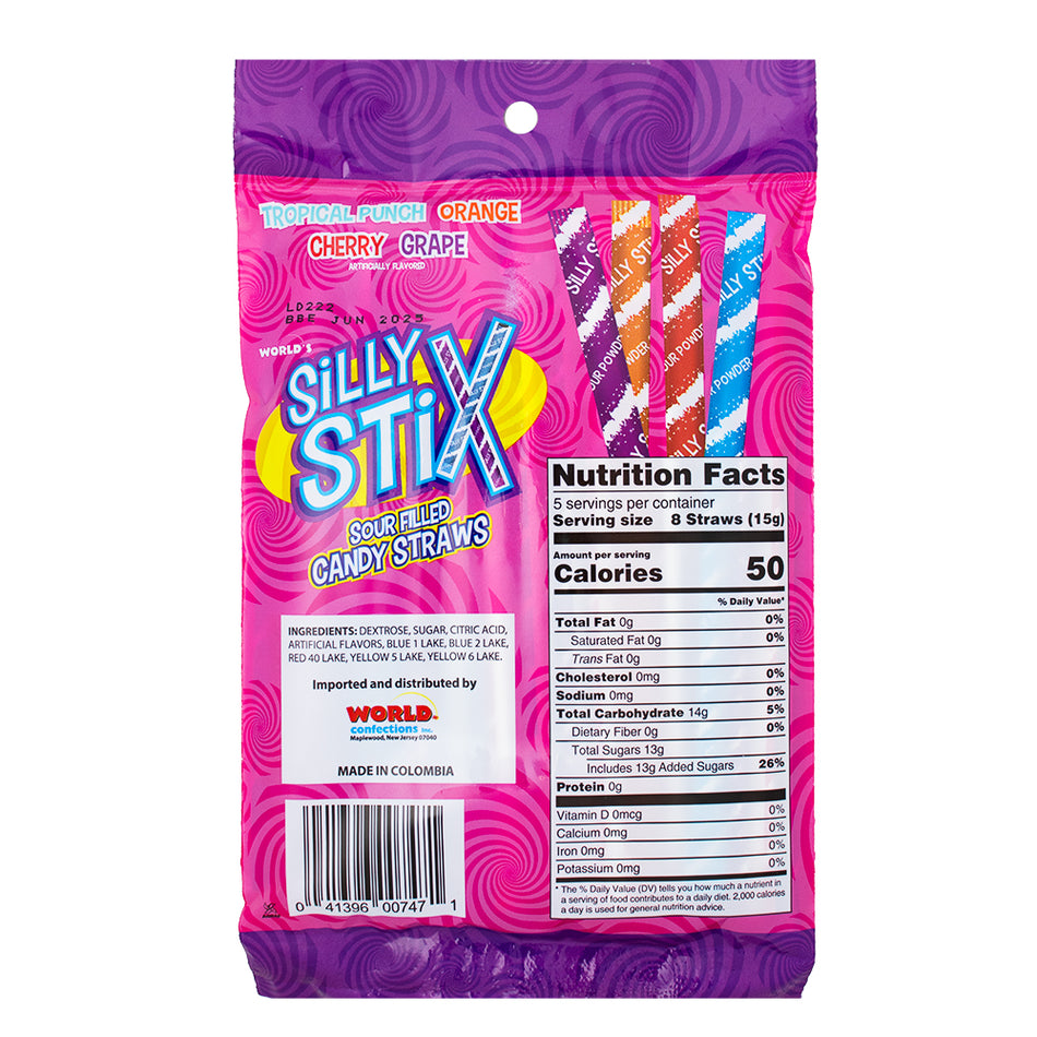 World Silly Stix Straws - 2.75oz Nutrition Facts Ingredients