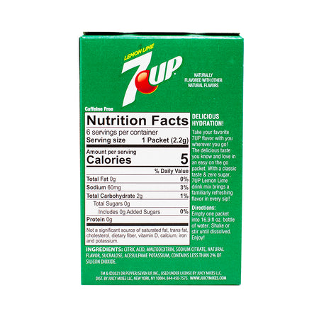 Singles to Go 7UP Nutrition Facts Ingredients-Flavored water-7up