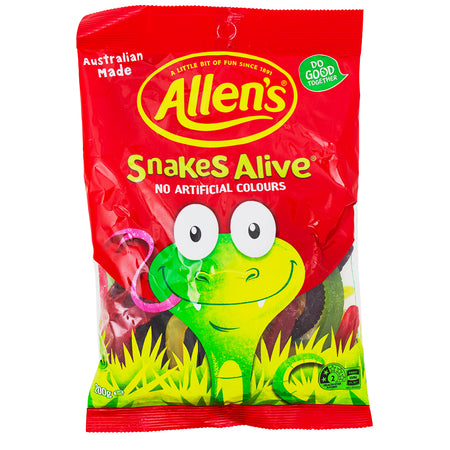 Australia Allens Snakes Alive Gummy Candy - 200g (Aus)v