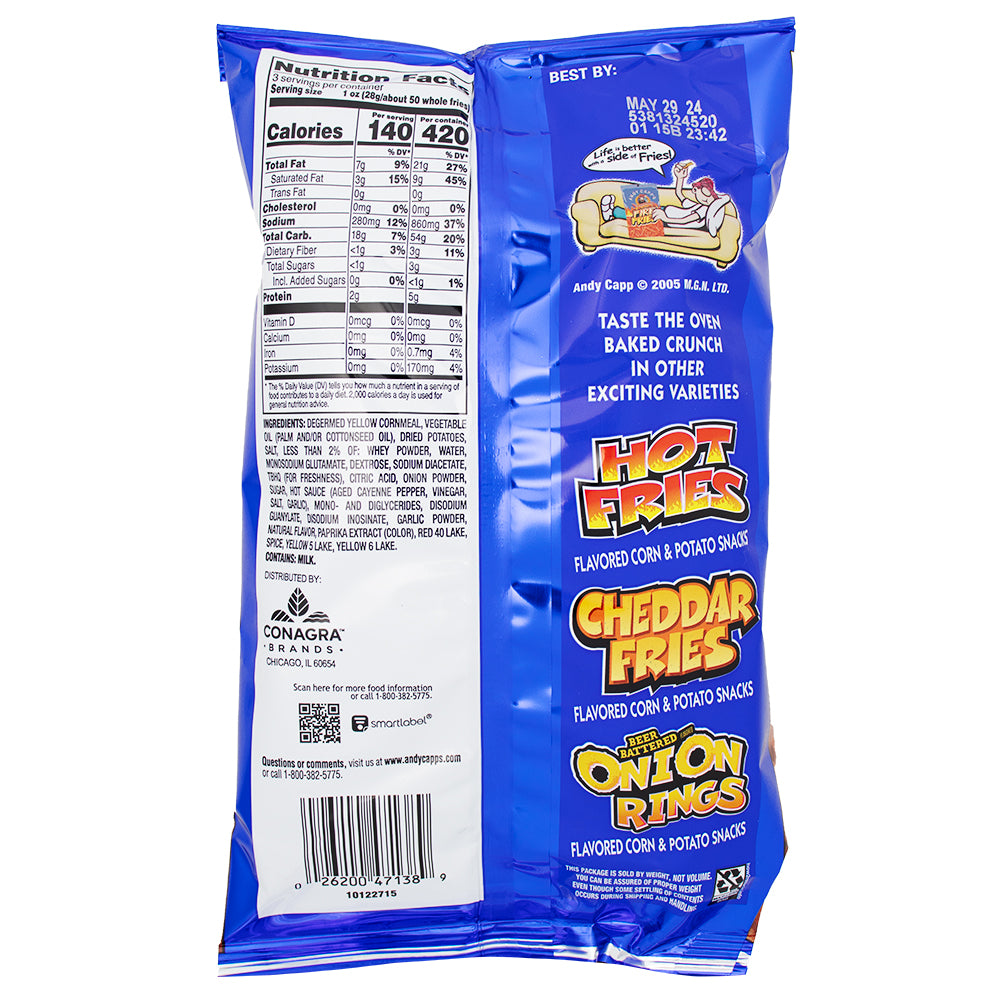 Andy Capp's Fire Fries - 3oz Nutrition Facts Ingredients