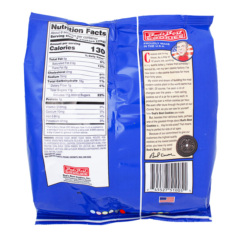Bud's Best Caco Chocolate Sandwich Cookies - Nutrition Facts Ingredients