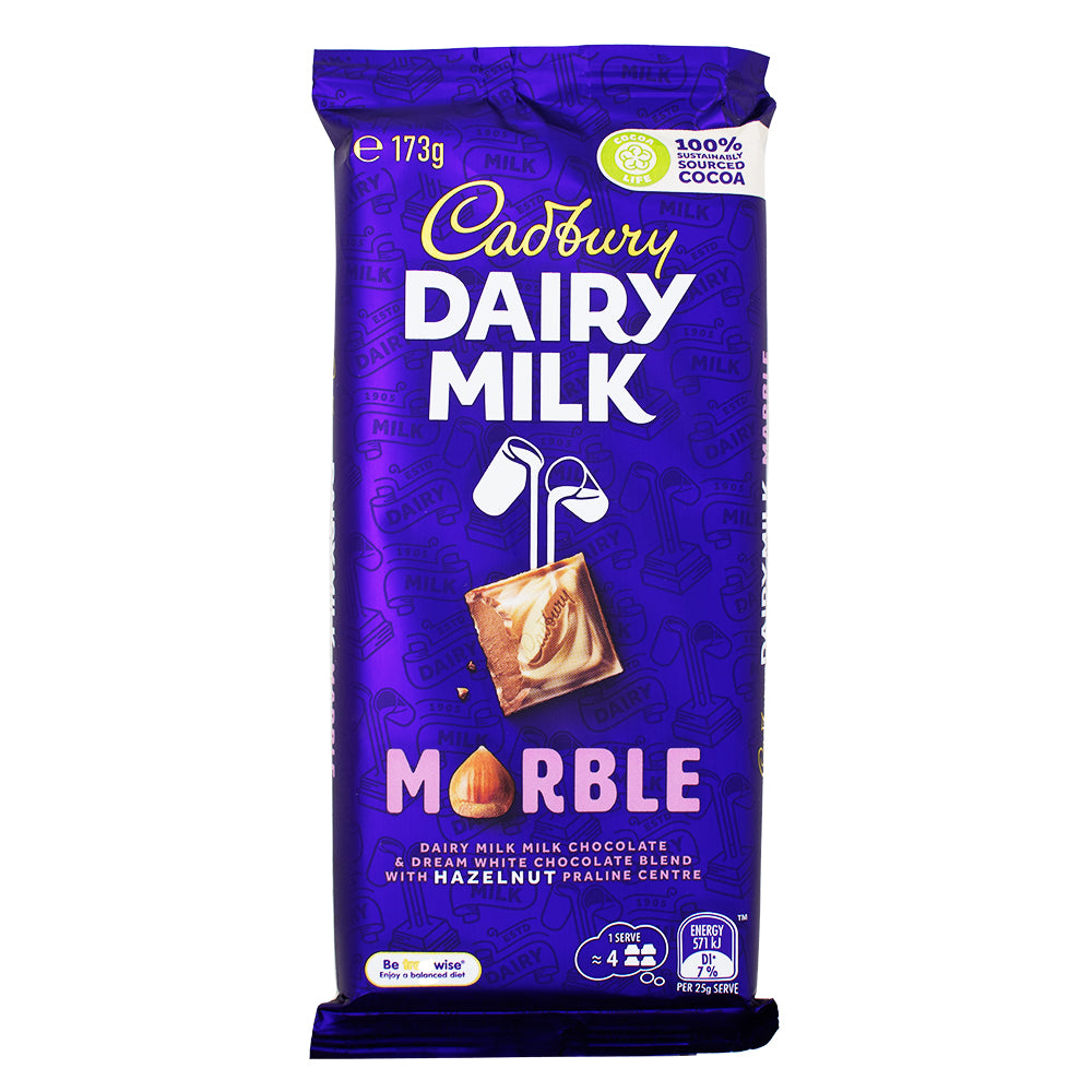 Cadbury Dairy Milk Marble (Aus) - 173g-Cadbury-Dairy Milk-White Chocolate-Milk Chocolate-Australian Food