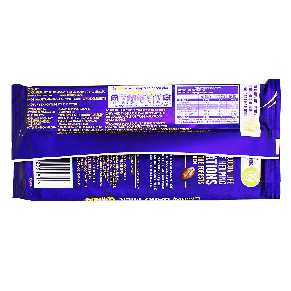 Cadbury Dairy Milk Clinkers (Aus) - 170g  Nutrition Facts Ingredients-Cadbury-Dairy Milk-Chocolate candy-Australian candy