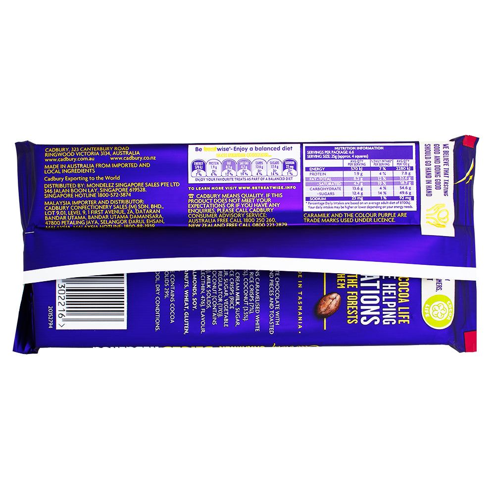 Cadbury Caramilk Slices Hedgehog (Aus) - 165g Nutrition Facts Ingredients-Cadbury-Australian Candy-Cadbury Chocolate-White Chocolate