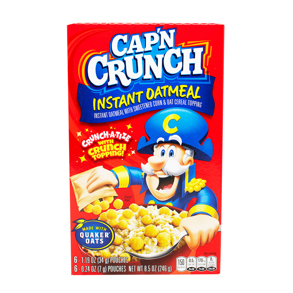 Captain Crunch Instant Oatmeal Original 6 Pouches - 34g-Captain Crunch-Captain Crunch cereal