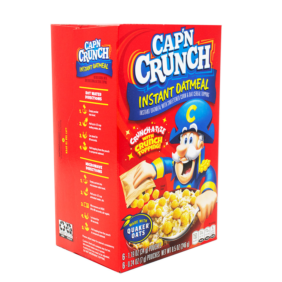 Captain Crunch Instant Oatmeal Original 6 Pouches - 34g-Captain Crunch-Captain Crunch cereal