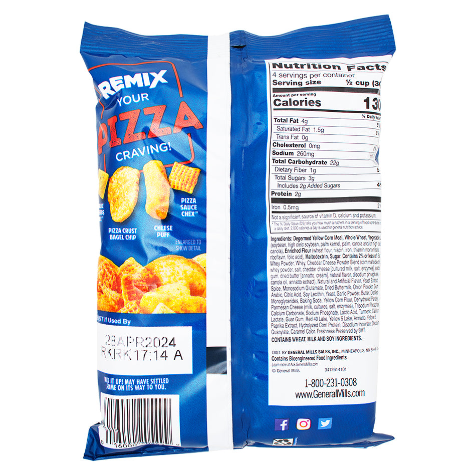 Chex Mix Remix Cheesy Pizza - 4.25oz Nutrition Facts Ingredients-Chex Mix-pizza chips-Cheese chips