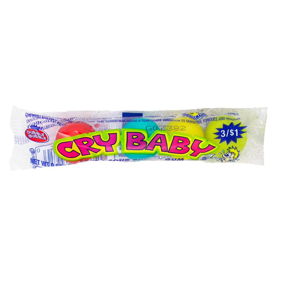 Cry Baby Extra Sour Bubble Gum Assorted Tube Mini - 0.64oz-Sour candy-Bubble gum 