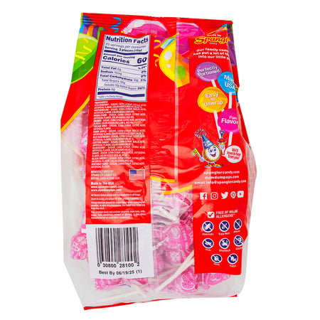 Dum Dums Color Party Hot Pink Watermelon Lollipops-75 CT Nutrition Facts Ingredients-Watermelon candy-Lollipops-Pink candy