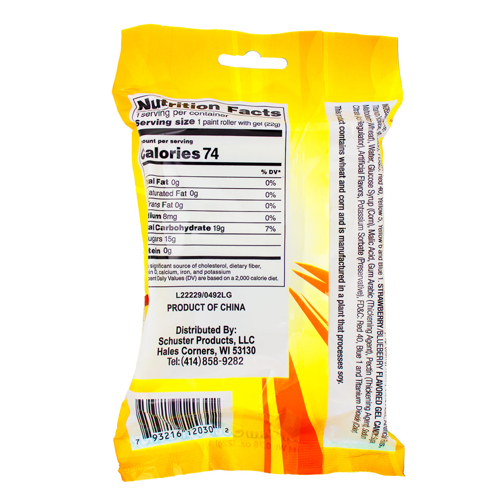 Face Twisters Paint Roller Candy - 0.78oz Nutrition Facts Ingredients