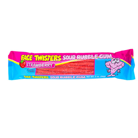 Face Twisters Sour Bubble Gum Strawberry - 2oz