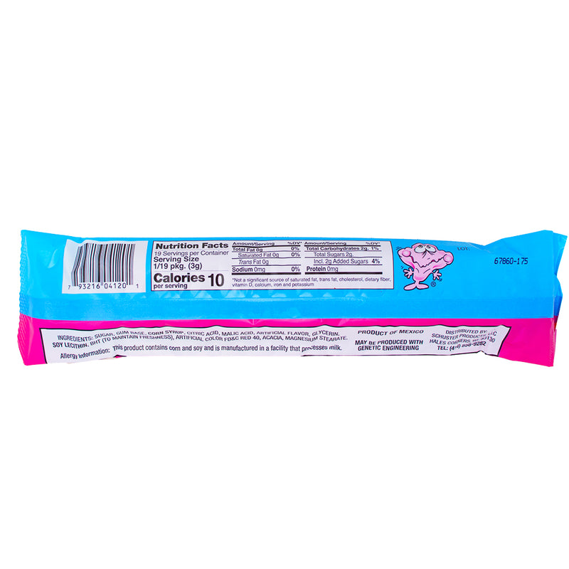 Face Twisters Sour Bubble Gum Strawberry - 2oz Nutrition Facts Ingredients