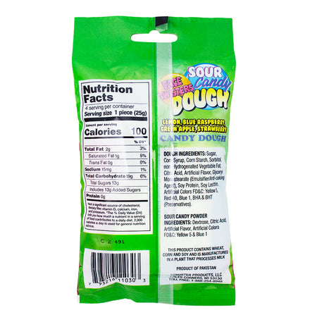 Face Twisters Sour Candy Dough - 3.5oz Nutrition Facts Ingredients