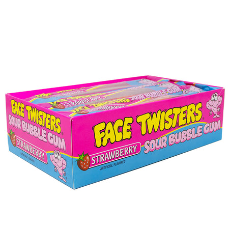 Face Twisters Sour Bubble Gum Strawberry - 2oz