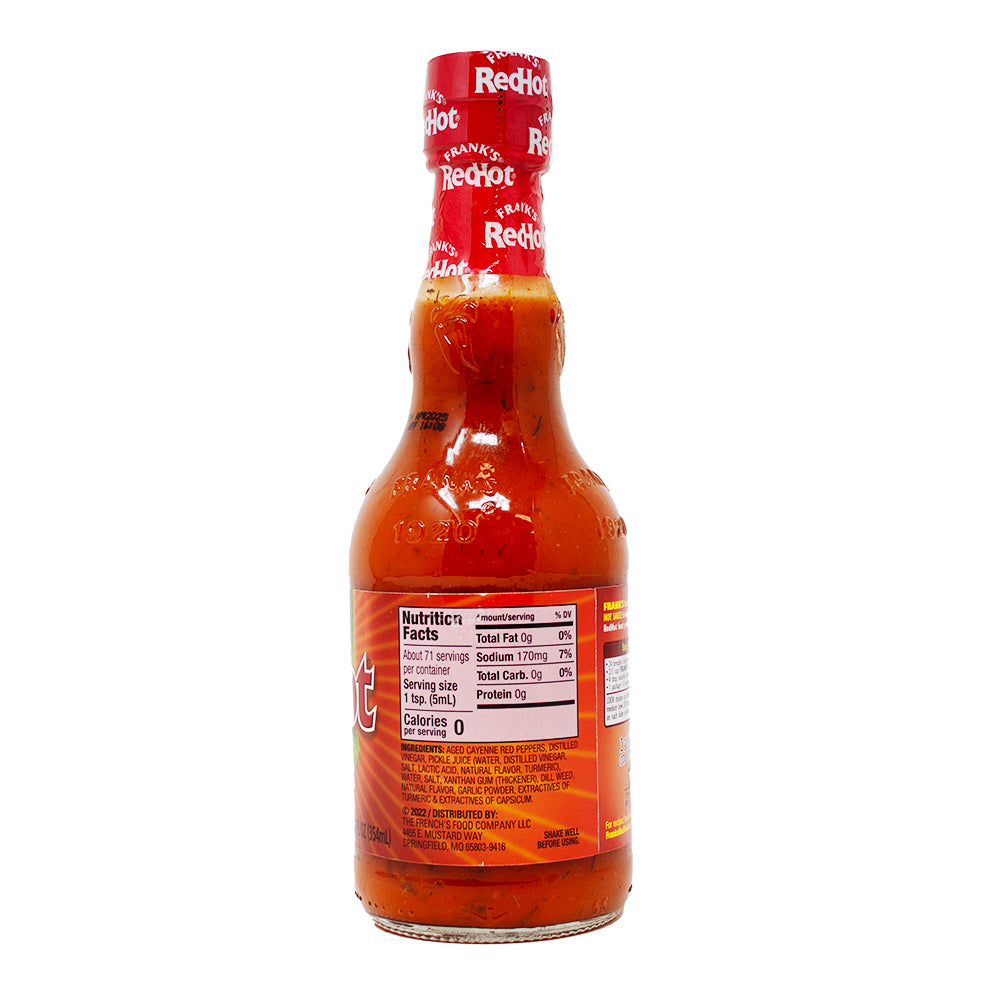 Frank's Red Hot Dill Pickle Sauce - 354mL Nutrition Facts Ingredients-Frank's Red Hot-dill pickle-Hot sauce