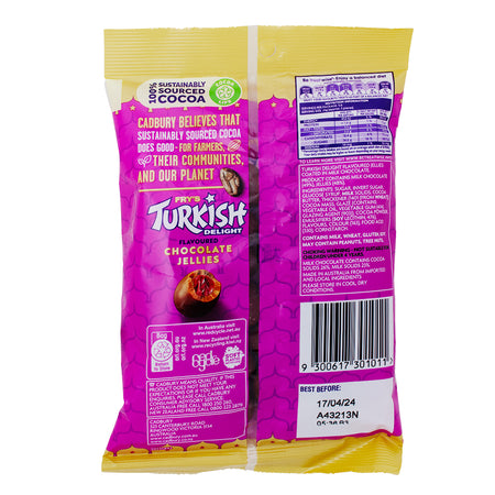 Fry's Turkish Delight Chocolate Jellies (Aus) - 140gNutrition Facts Ingredients-Cadbury Chocolate-Turkish Delights-Australian Candy-Milk Chocolate