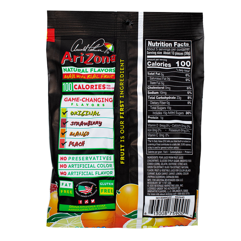 Arizona Half & Half Fruit Snacks - 142g **BB OCT 15/23** Nutrition Facts Ingredients