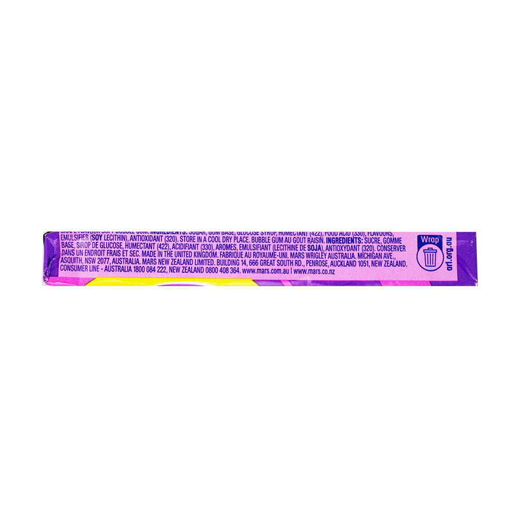 Hubba Bubba Groovy Grape - 5pc (Aus) Nutrition Facts Ingredients