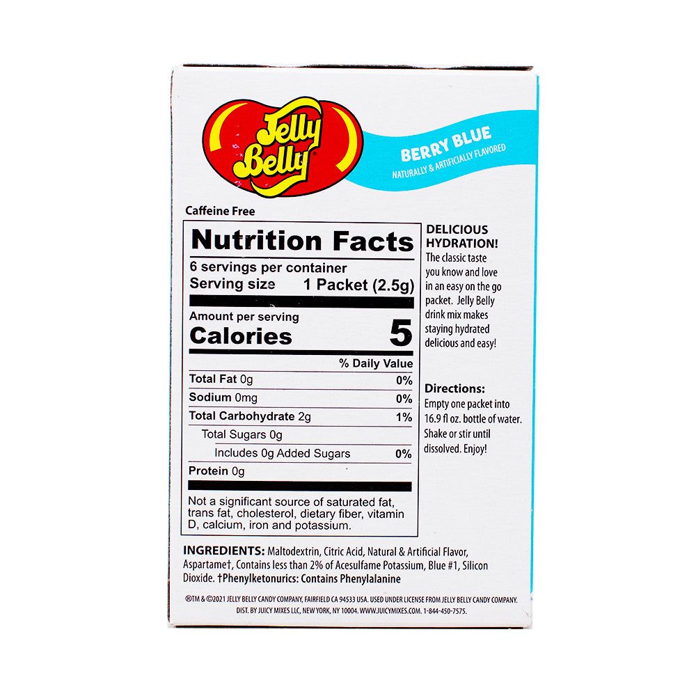 Singles to Go Jelly Belly Berry Blue Nutrition Facts Ingredients