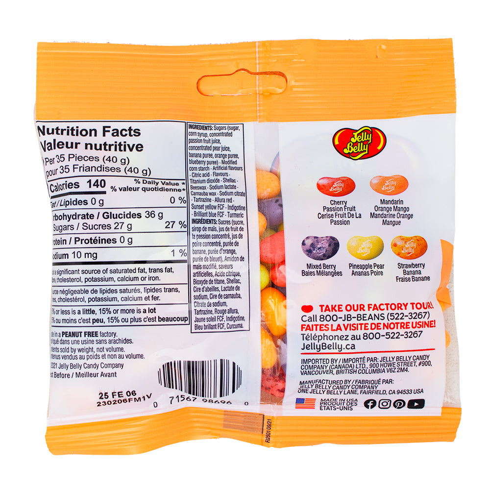 Jelly Belly Smoothie Blend - 100g Nutrition Facts Ingredients-Jelly Belly-Jelly beans-Jelly bean flavors
